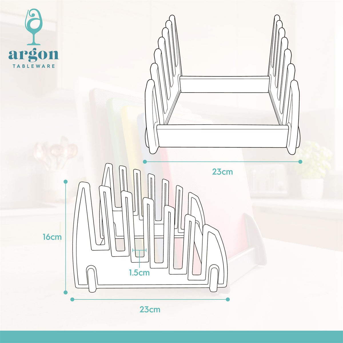 6 Slot Chopping Board Stand - Black