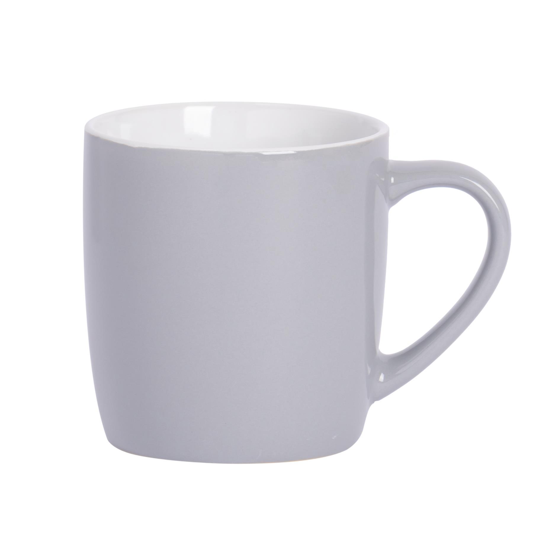 350ml Grey Coloured Coffee Mugs - Pack of Six