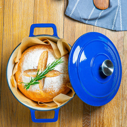 4.5L Dark Blue Cast Iron Casserole Dish