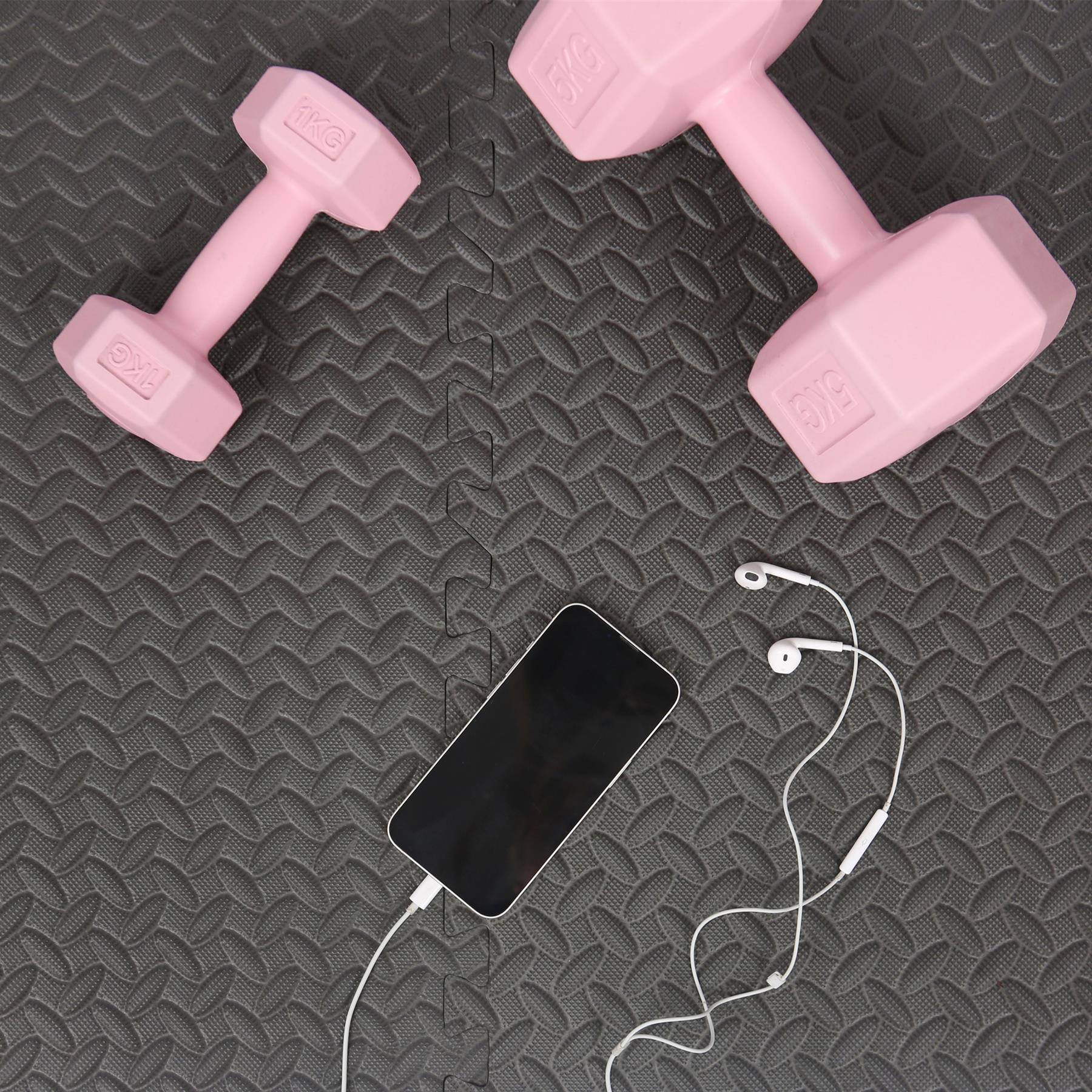 Thick Interlocking Gym Flooring Mats - 60 x 60cm - Pack of 4