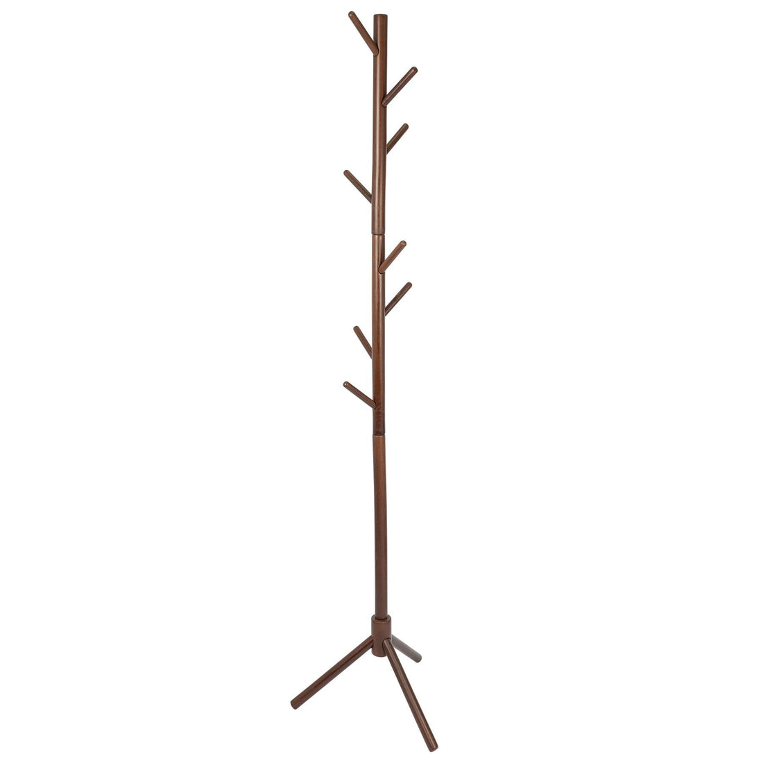 Dark Wood Free-Standing Wooden Coat Rack