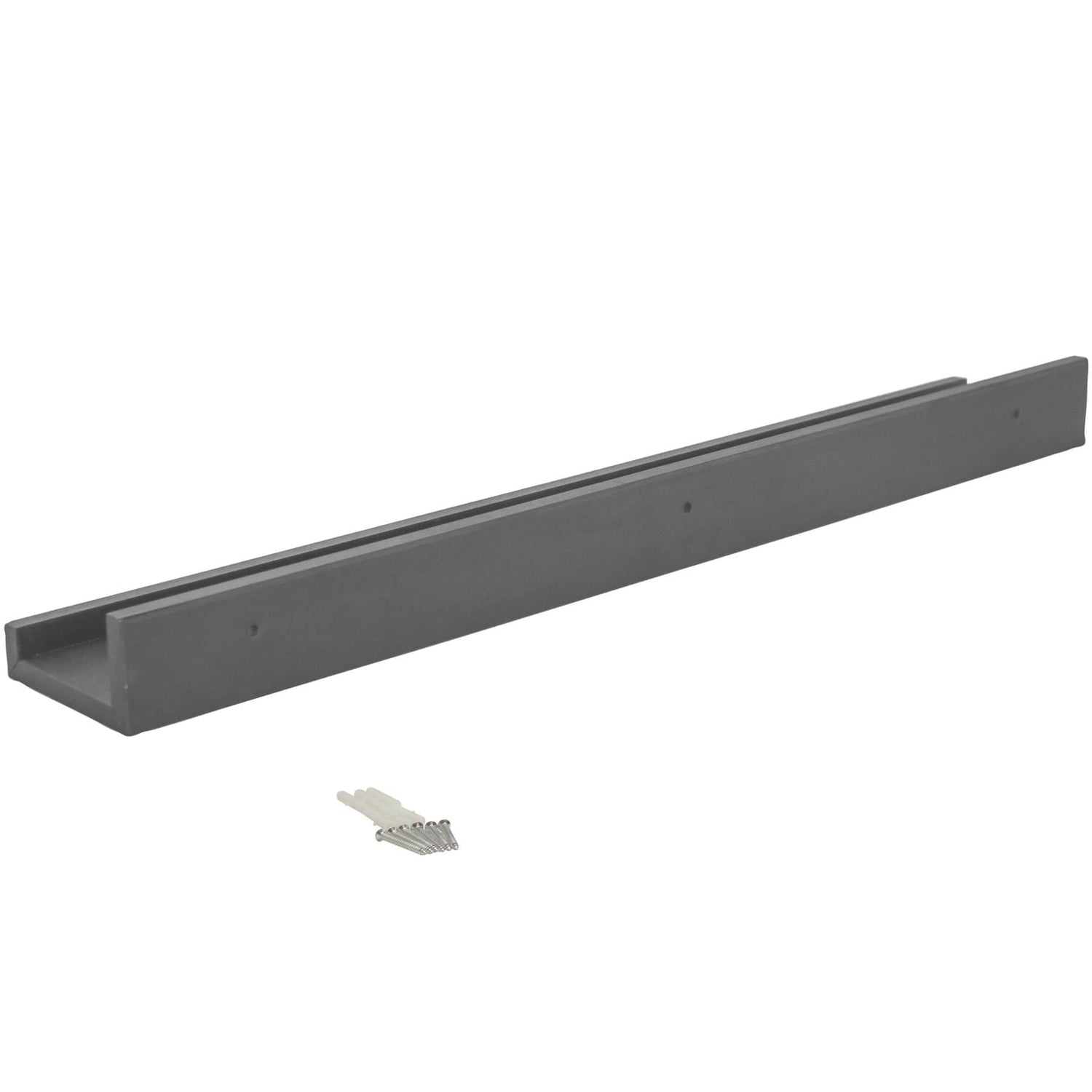57cm Grey Floating Picture Ledge Shelves - Pack of Two