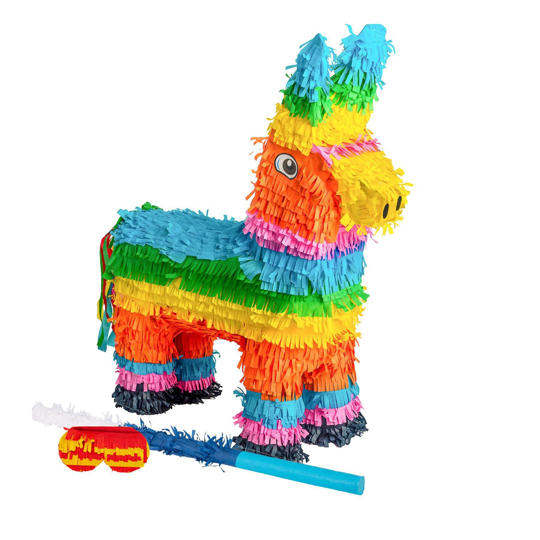 Large Donkey Pinata Party Set with Blue Stick