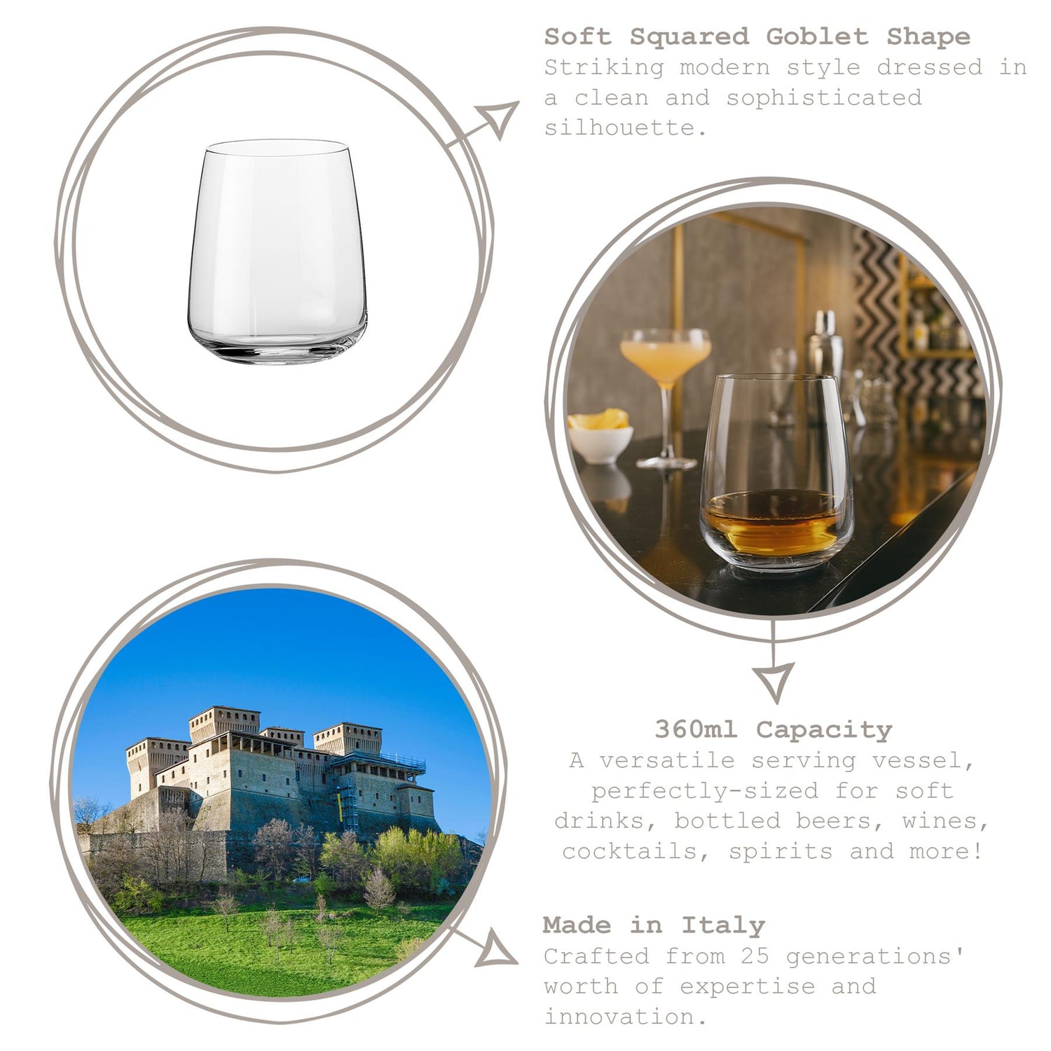 360ml Nexo Glass Tumblers - Pack of 6