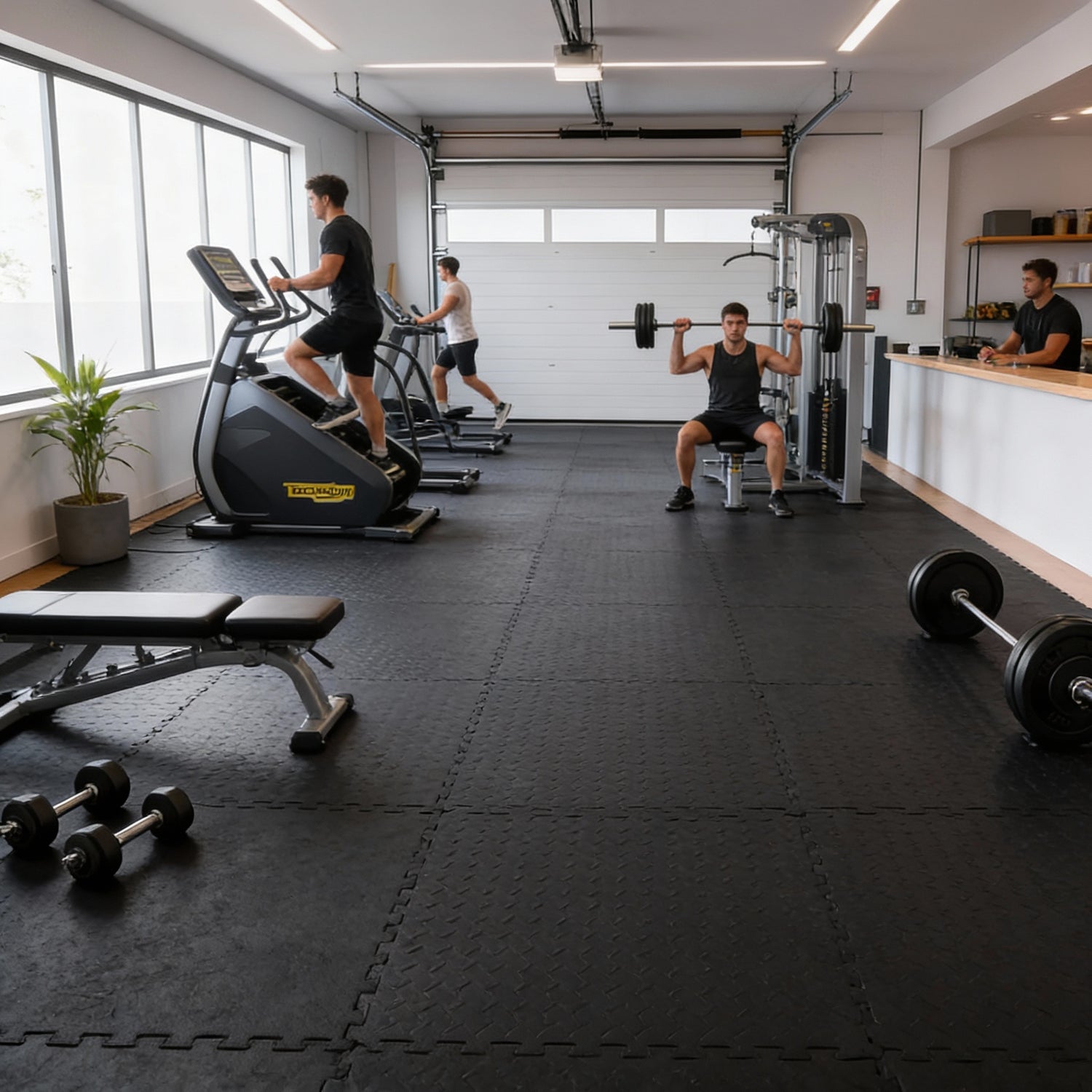 Thick Interlocking Gym Flooring Mats - 60 x 60cm - Pack of 4