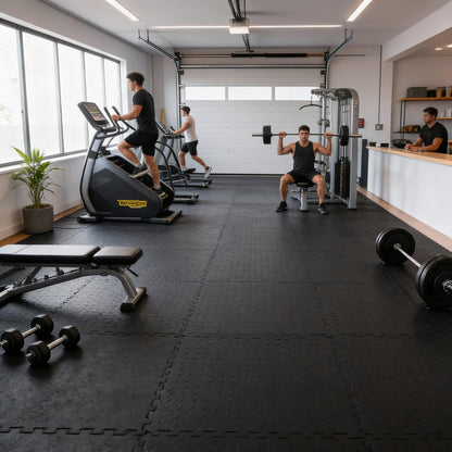 Thick Interlocking Gym Flooring Mats - 60 x 60cm - Pack of 4