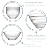 LAV 6x Clear 10.5c Vega Glass Serving Bowls - Sall Kitchen Pasta Salad Fruit Party Platter