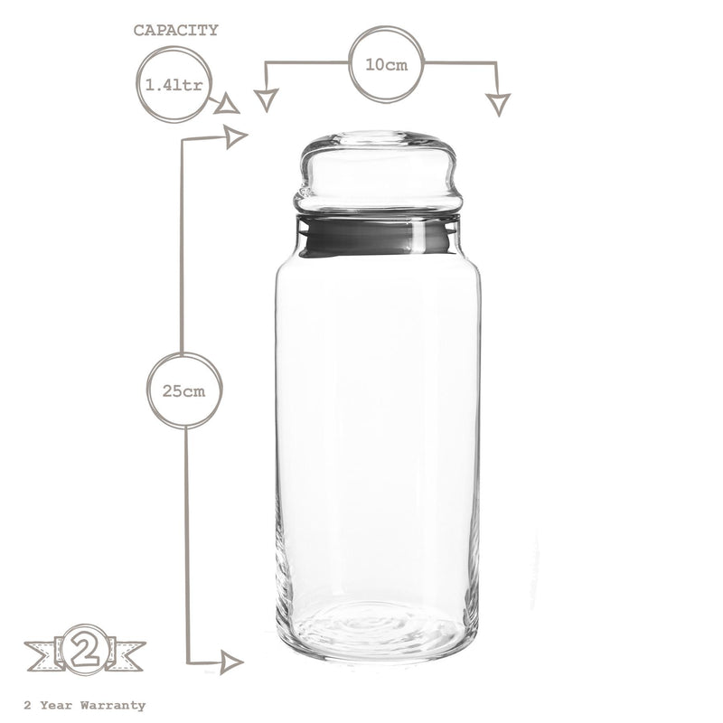 4pc Sera Glass Storage Jar Set with Glass Lids - By LAV