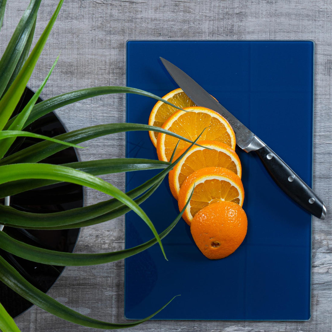 Blue 30cm x 20cm Glass Chopping Board