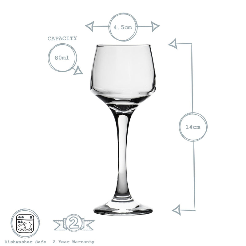 80ml Tallo Sherry Glasses - Pack of Six - By Argon Tableware