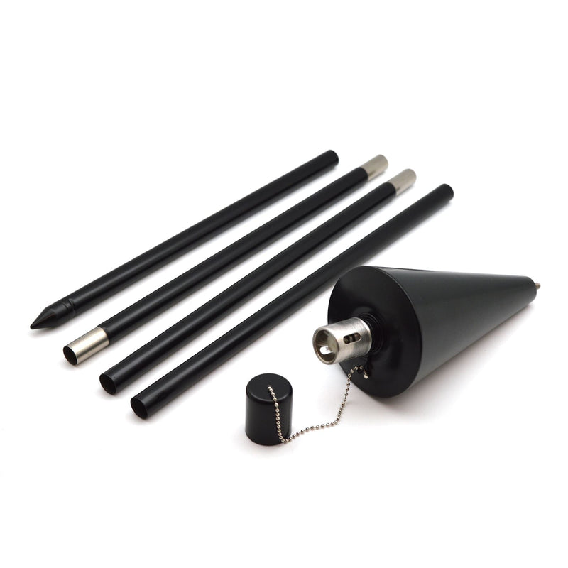 1.46m Metal Cone Garden Torches - Pack of Six - By Harbour Housewares