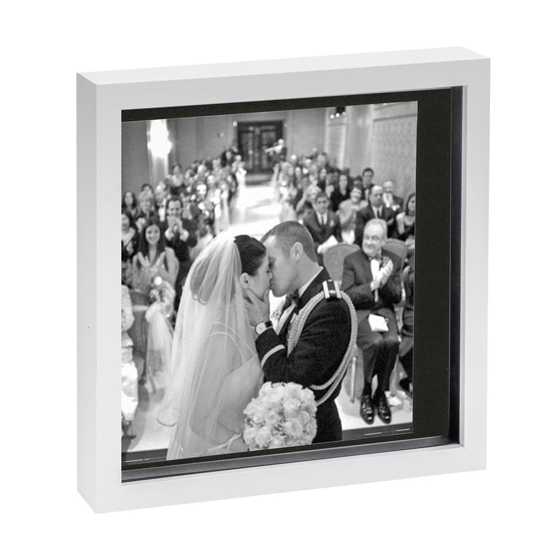 10" x 10" White 3D Box Photo Frame - with 8" x 8" Mount - By Nicola Spring