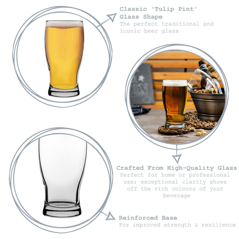 580ml Belek Beer Glasses - Pack of Six - By LAV