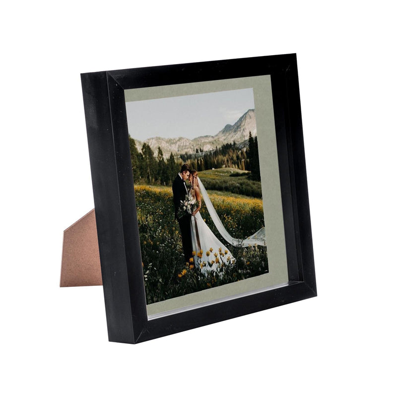 8" x 8" Black 3D Box Photo Frame - with 6" x 6" Mount - By Nicola Spring
