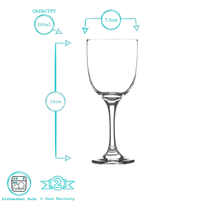 290ml Campana Wine Glasses - Pack of Six - By Argon Tableware