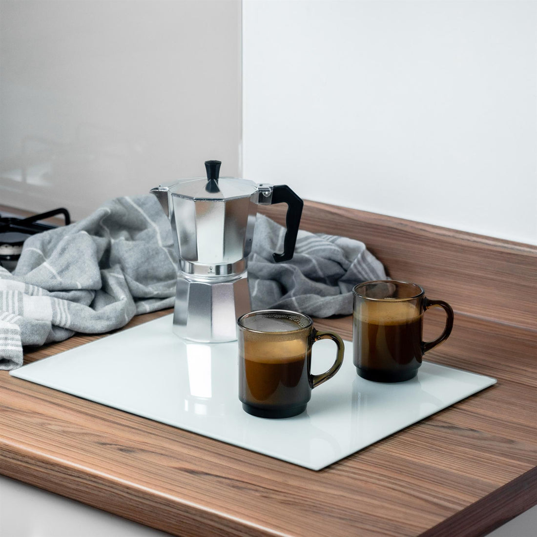 White 40cm x 30cm Glass Chopping Board