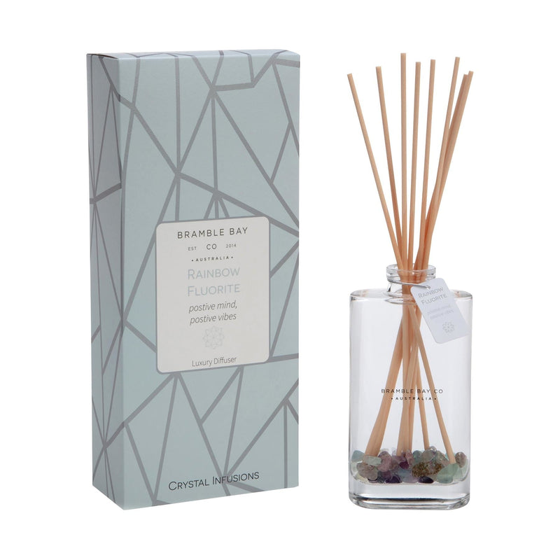 150ml Rainbow Flourite Crystal Infusions Scented Reed Diffuser - By Bramble Bay