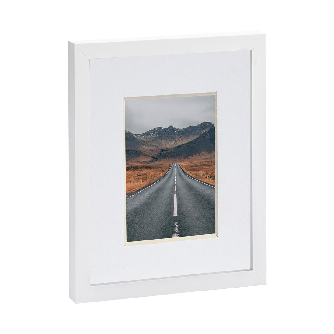 White 8" x 10" Photo Frame with White 4" x 6" Mount