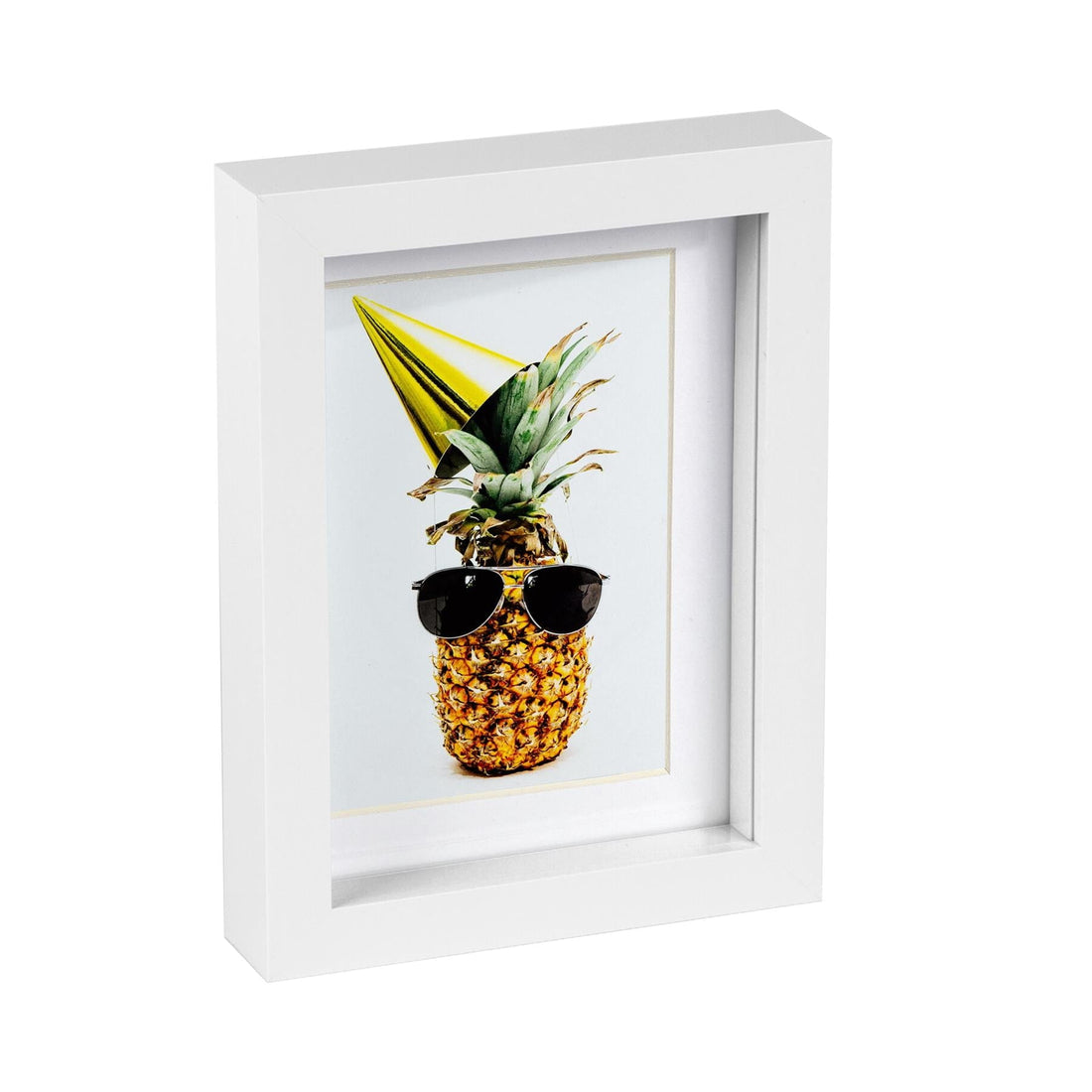 White 5" x 7" Shadow Box Photo Frame with White Frame Spacer and 4" x 6" White Mount