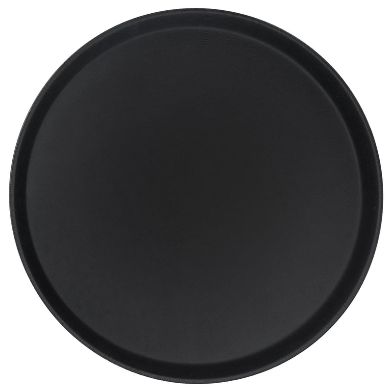 Black 45.5cm Round Non-Slip Serving Tray - By Argon Tableware