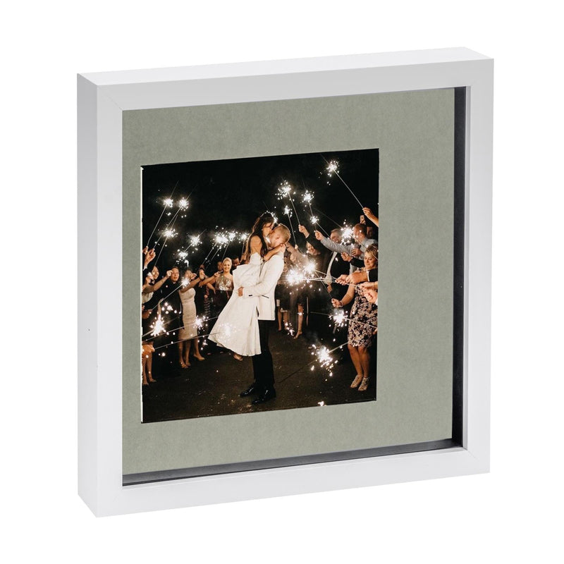 10" x 10" White 3D Box Photo Frame -  with 6" x 6" Mount - By Nicola Spring