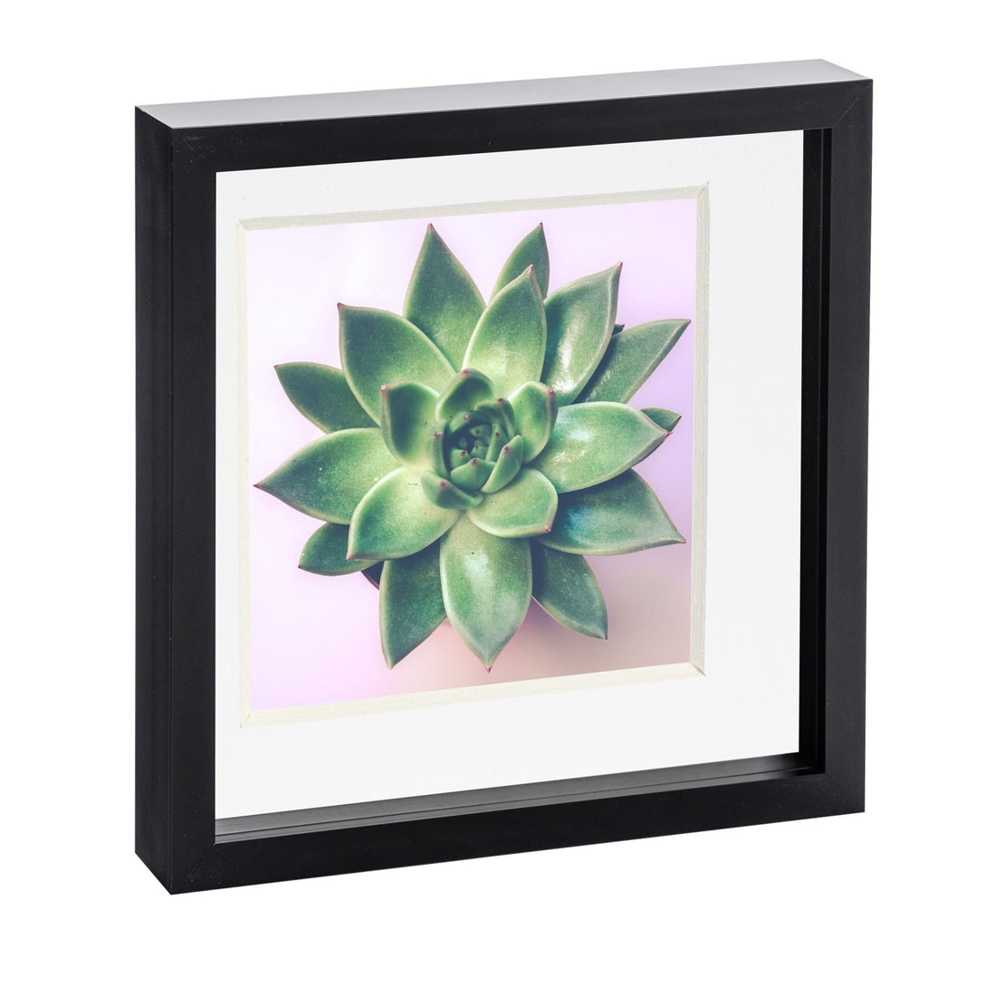 Black 10" x 10" Shadow Box Photo Frame with 8" x 8" White Mount