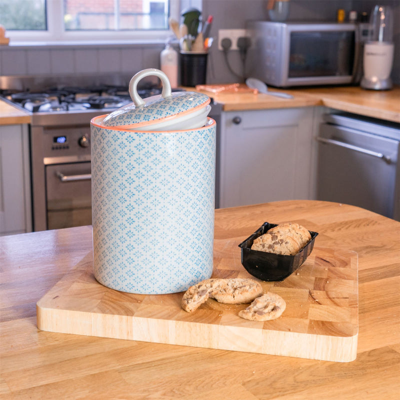 Hand Printed Stoneware Kitchen Canisters - Pack of Three - By Nicola Spring