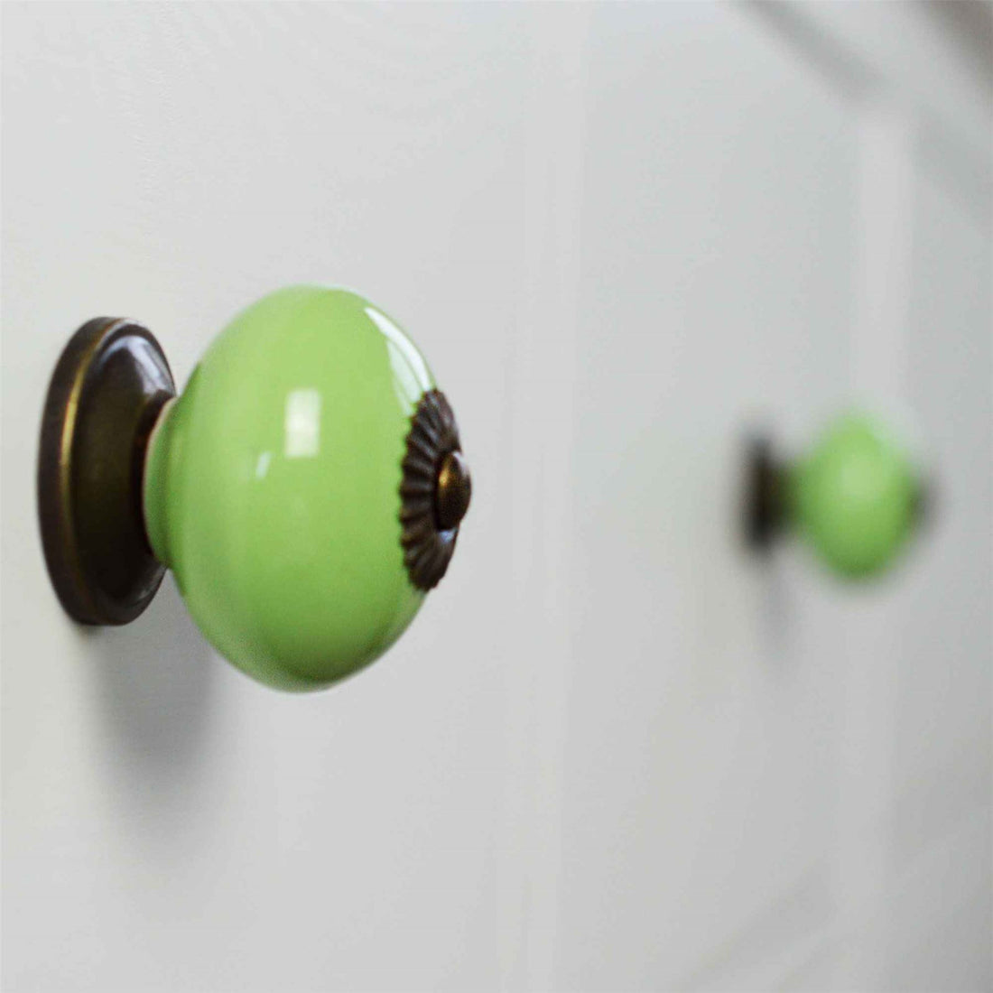 Green 45mm Round Ceramic Cabinet Knob