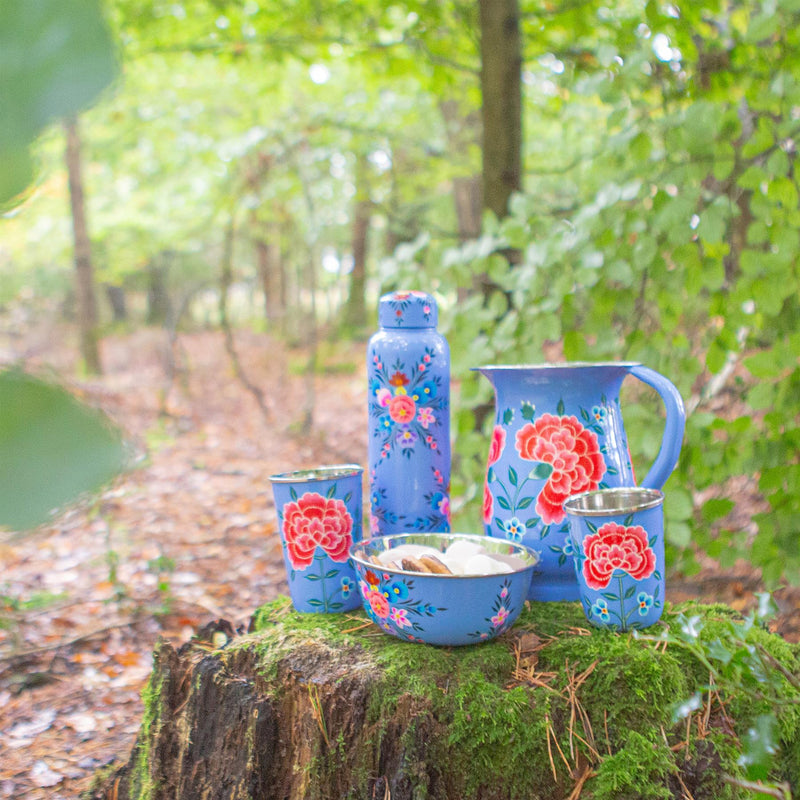 Peony 400ml Hand-Painted Picnic Cup - By BillyCan