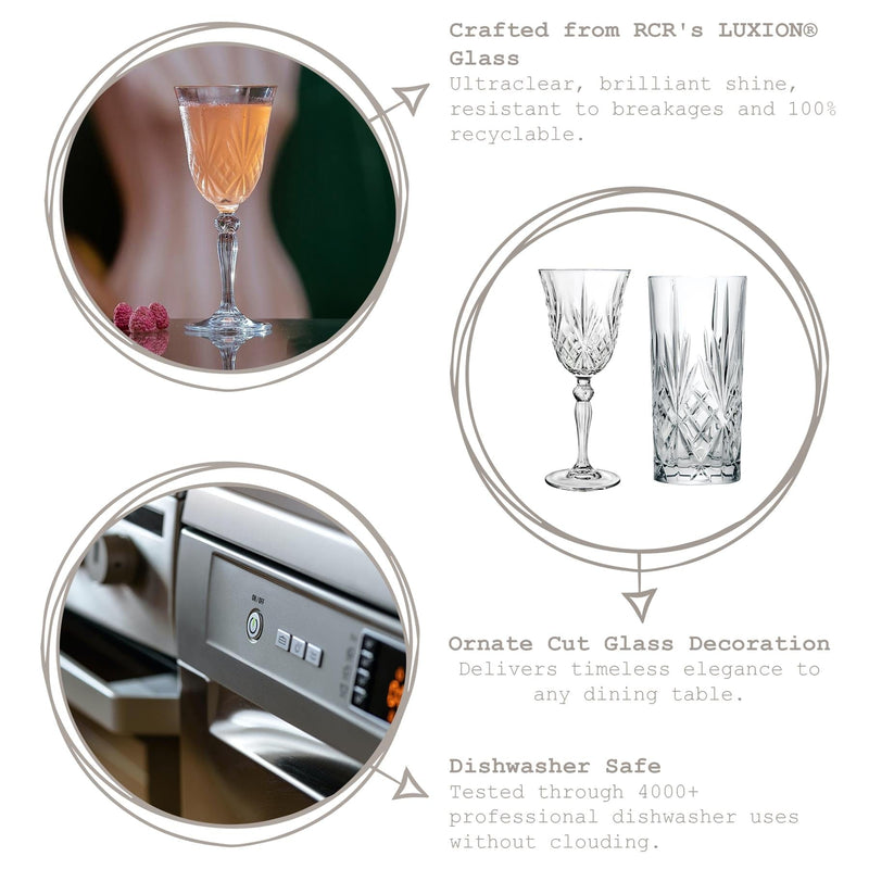 160ml Melodia Glass Champagne Flutes - Pack of 6 - By RCR Crystal