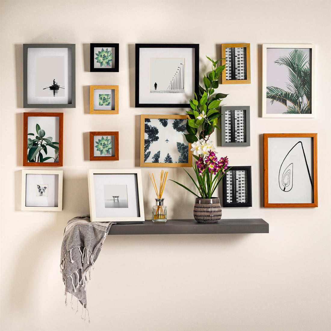 Black 8" x 8" Shadow Box Photo Frame with 4" x 4" White Mount
