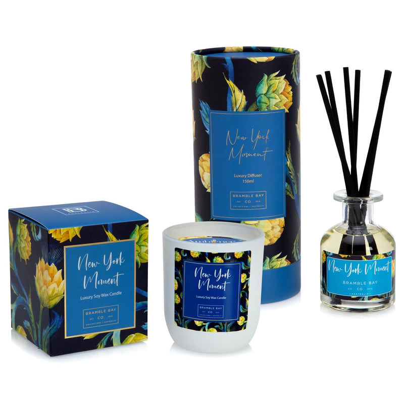 New York Moment Botanical Scented Votive Candle & Diffuser Set - By Bramble Bay