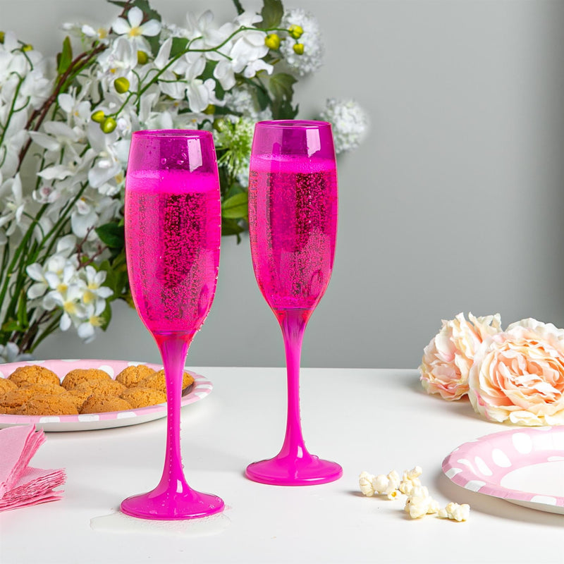 225ml Pink Champagne Flutes - Pack of Two - By Argon Tableware