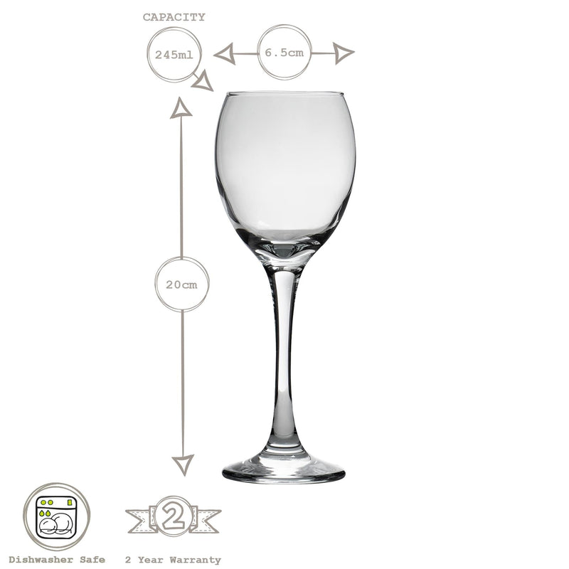 245ml Venue Wine Glasses - Pack of Six - By LAV