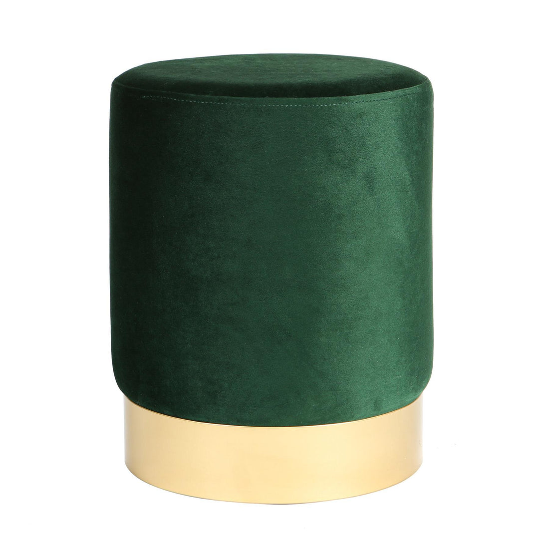 Green Round Velvet Footstool