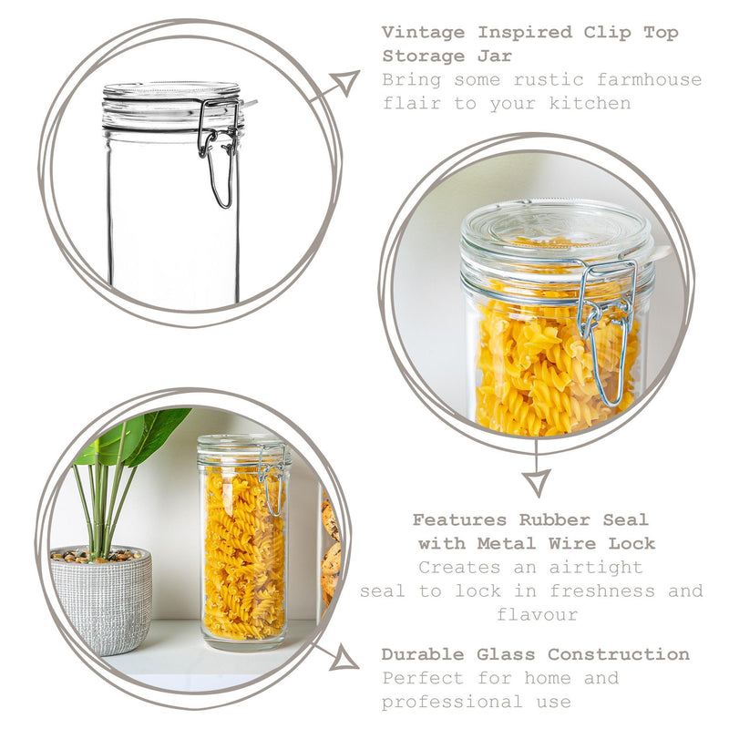 1L Fido Glass Storage Jar - By Bormioli Rocco