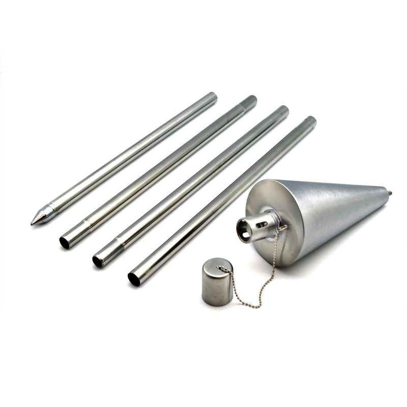 1.46m Metal Cone Garden Fire Torches - Pack of 2  - By Harbour Housewares
