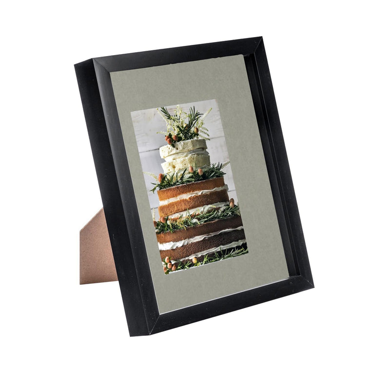 8" x 10" Black 3D Box Photo Frame - with 4" x 6" Mount - By Nicola Spring