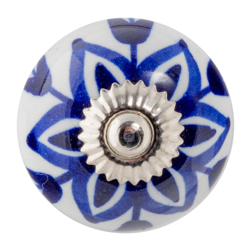 Round Geometric Ceramic Cabinet Knob - By Nicola Spring