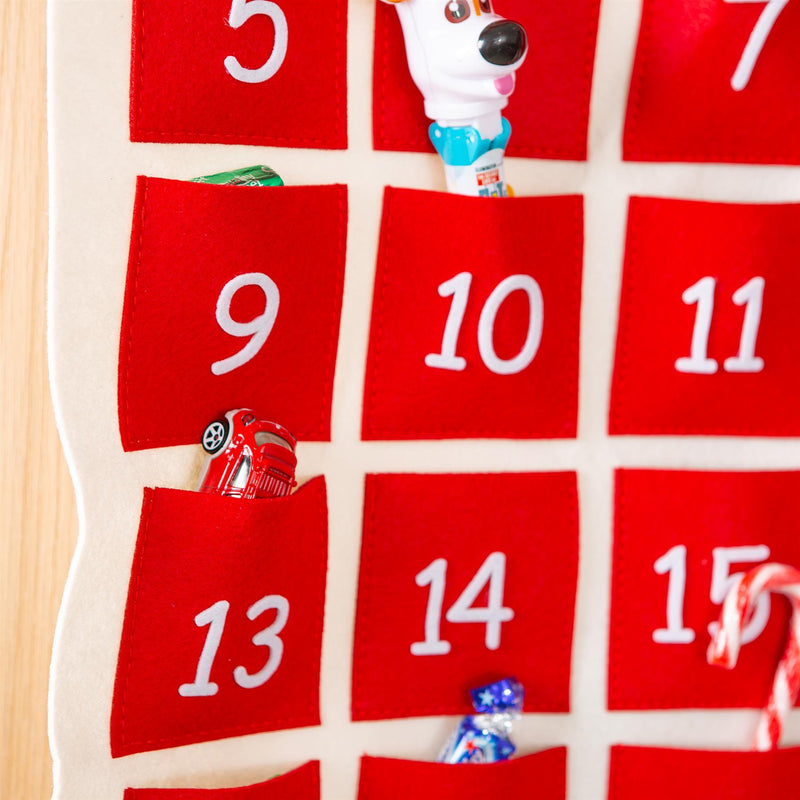 Happy Christmas Hanging Felt Fill Your Own Advent Calendar - By Nicola Spring