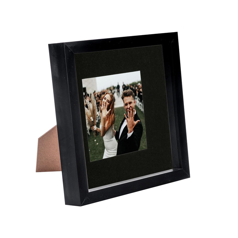 8" x 8" Black 3D Box Photo Frame - with 4" x 4" Mount - By Nicola Spring