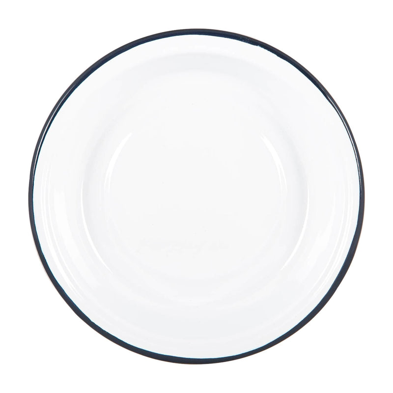 22.5cm White Enamel Soup Plate - By Argon Tableware