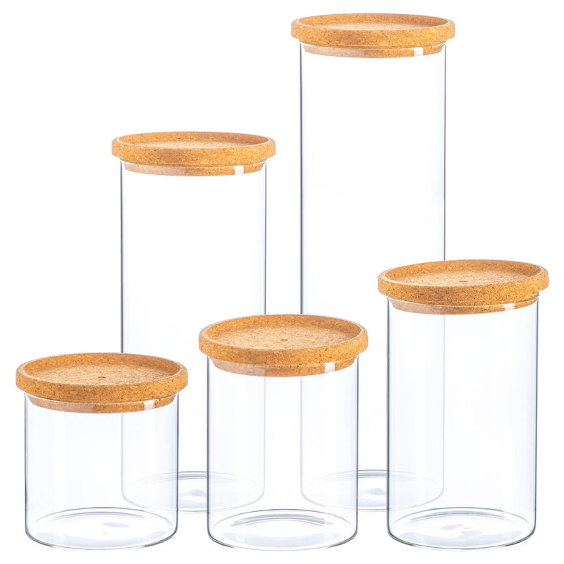 5pc Scandi Storage Jar Set with Cork Lids - By Argon Tableware