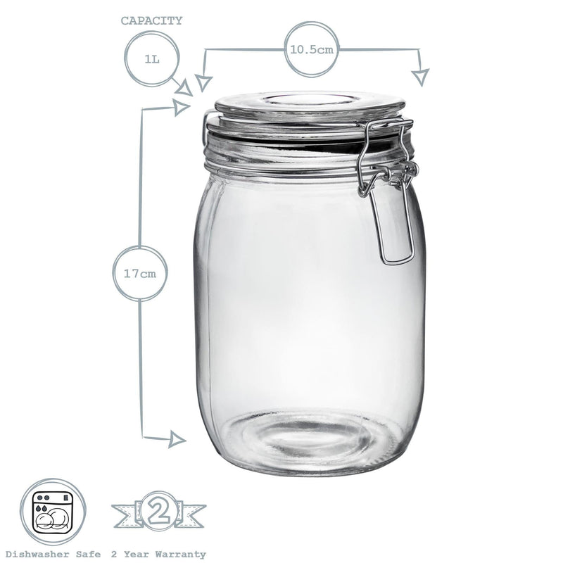 1L Classic Glass Storage Jar - By Argon Tableware