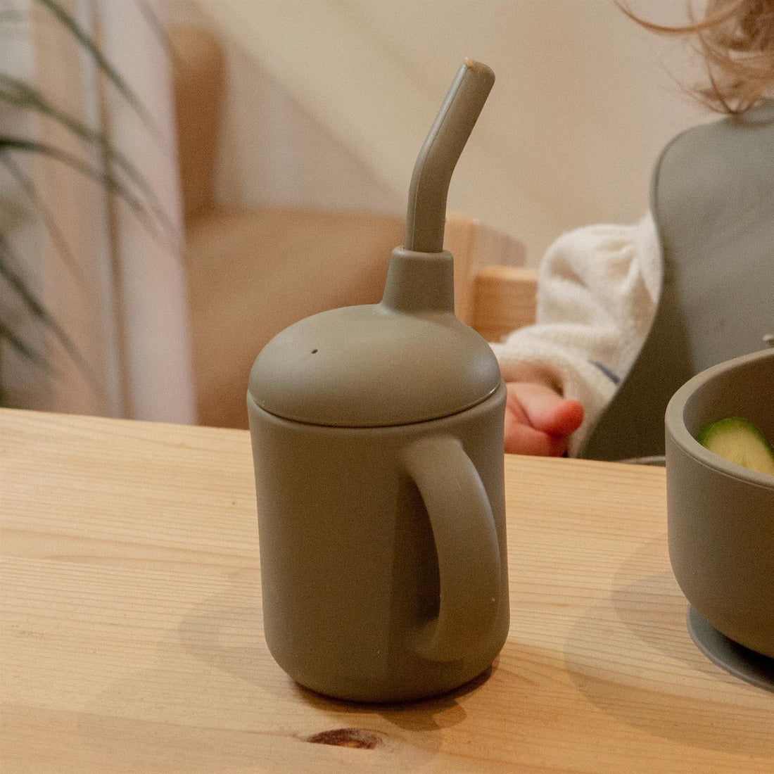 120ml Silver Sage Silicone Baby Sippy Cup