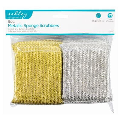 Multi Metallic Scouring Pads - Pack of 8 - By Ashley