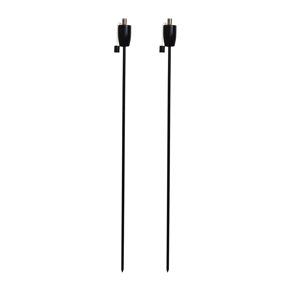 Black 1.46m Stainless Steel Barrel Garden Torches - Pack of 2