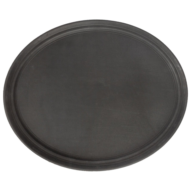 Black 79cm x 66cm Oval Non-Slip Serving Tray - By Argon Tableware