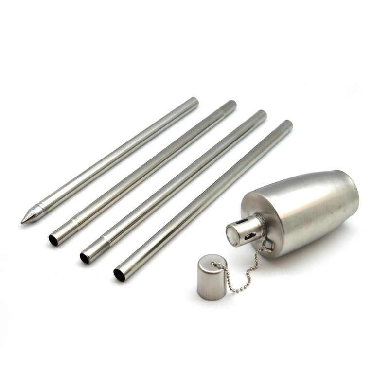 1.46m Metal Barrel Garden Fire Torches - Pack of 2  - By Harbour Housewares