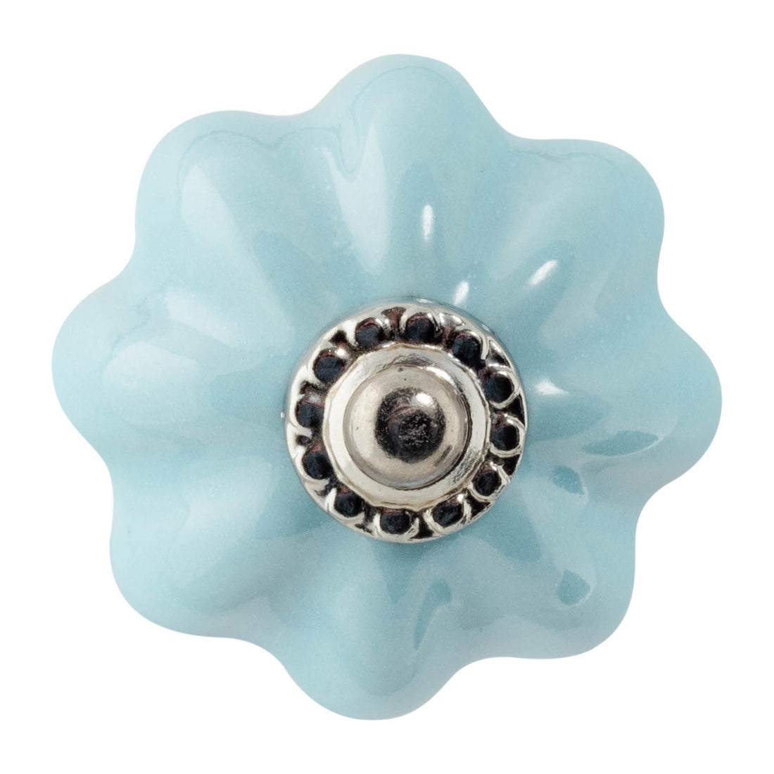 Blue 45mm Floral Ceramic Cabinet Knob